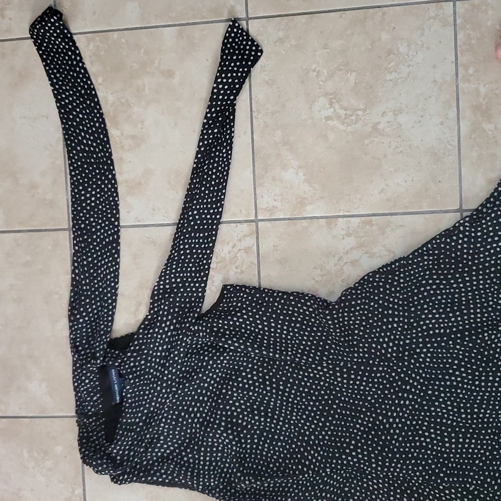 American Living Black White Polka-dot Dress Sleeveless Adjustable Neck String s4 - Picture 4 of 11